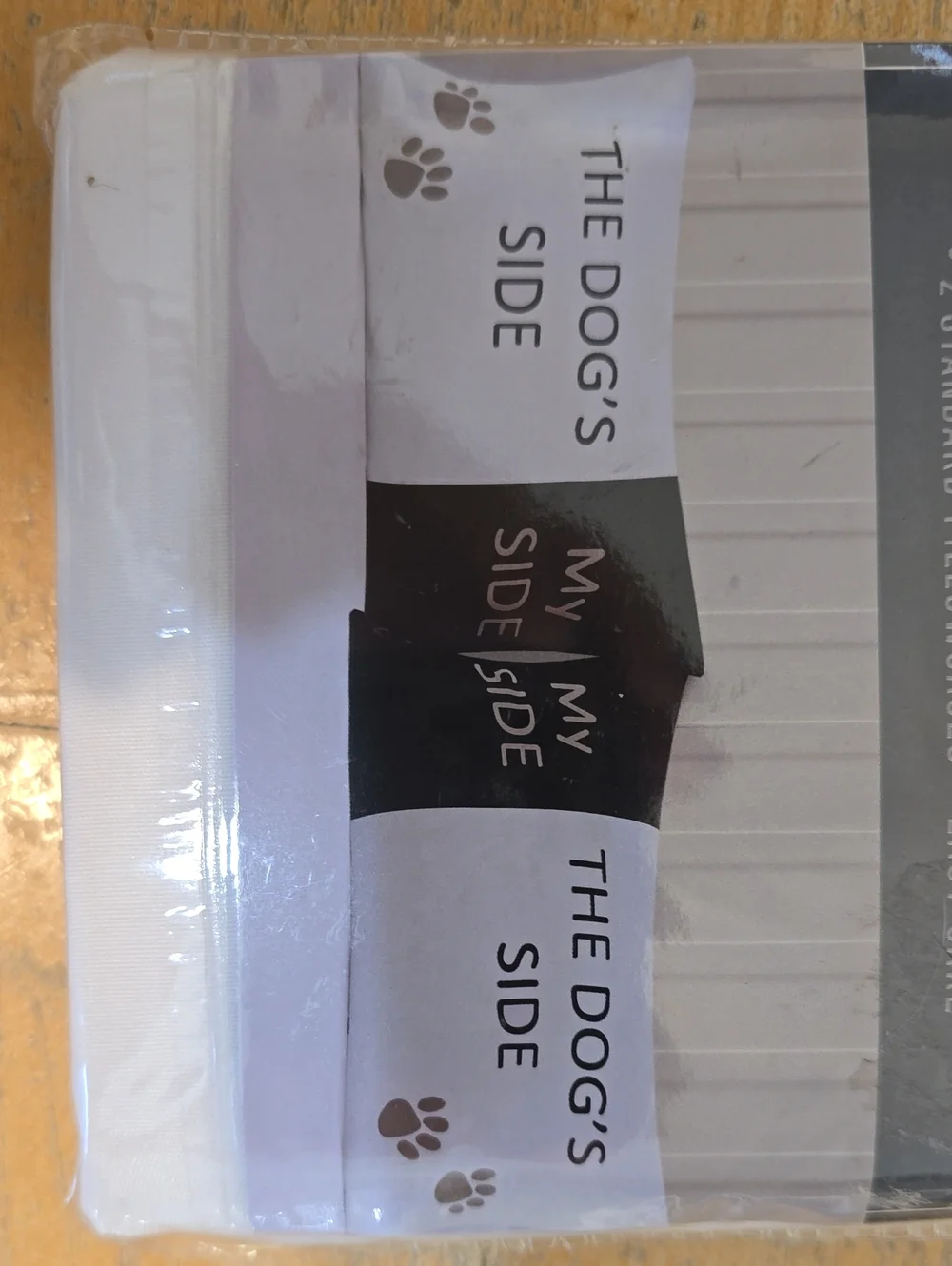 Pillowcase Pair - The Dog's Side/ My Side (White)